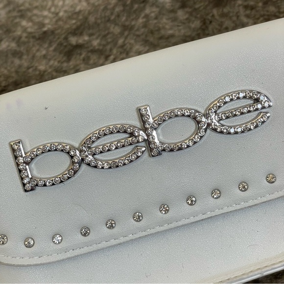 Y2K Bebe White Rhinestone belt bag fanny bag - Picture 3 of 13